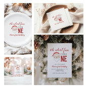 Kerst rendier eerste verjaardagspapier Bord