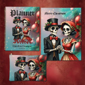 Christmas Bone Romance, A festive skeleton couple. Inpakpapier Vel