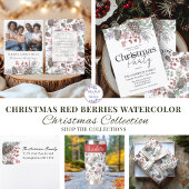 Kerstfeest Waterverf Botanisch Kaart