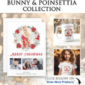 Bunny Poinsettia Waterverf Naam Kerst Mok