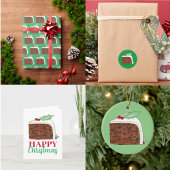 Happy Kerstmis Britse Cake Slice Homemade Kartonnen Onderzetters