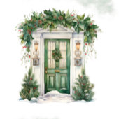 Kerst Kerk Deur Winter Scène Bruiloft Servet