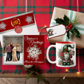 Ornamenten, Silver Script & ingelijste foto - Silv Feestdagenkaart