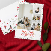 Kerstfeest Kalligrafie Elegant Rood Kaart (Personaliseer de collectie van deze zelfstandige maker.)