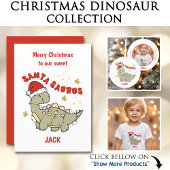 Schattigee Kerstmis Dinosaurus Santasaurus Retro N