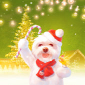 Kerst Hond met Candy Cane Douchegordijn