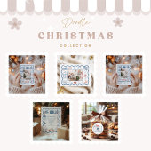 3 Foto Kerst Doodle Line Art Holiday Feestdagenkaart