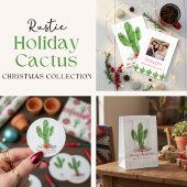 Rustieke kerst Cactus Bloemenvakantie Inpakpapier Vel