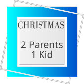 2 Ouders 1 Kind - Kerstmis Familie Cadeaulabel