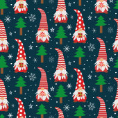 Schattigee kerstkabouters met bomen en sneeuwvlokk tissuepapier