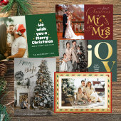 Married Merry Xmas Brush Script Passen getrouwd fo Feestdagenkaart