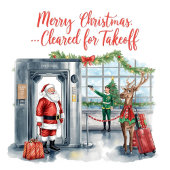 Santa Claus in at the airport Cadeaupapier