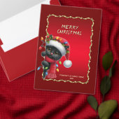 Kerst Zwarte Kat Vakantiemagnet Magneet (Personaliseer de collectie van deze zelfstandige maker.)