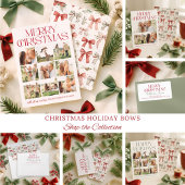 Christmas Bow Three Photo Feestdagenkaart