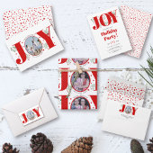 Red Joy met kerstfoto's met bessen Satijnen Lint