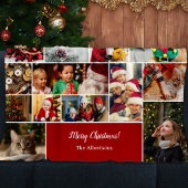 Kerstmis 16 Fotocollage met familienaam Rood Kerstboom Rok