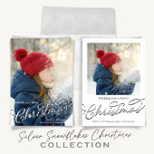 Vrolijke Kerstmis Kalligrafie Zilveren Sneeuwvlok  Keramisch Ornament