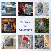 Kerst in een bergdorp, poollicht briefkaart