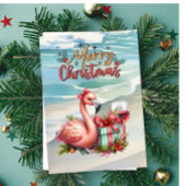 Roze Flamingo op het strand Weddenschap Papieren B Papieren Bordje