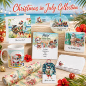 Kerstmis in juli op het strand papieren bordje