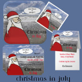 Kerstmis in juli Santa Surf Cadeaupapier