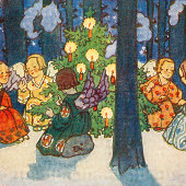 Christmas in the forest - Zdenek Guth  Briefkaart