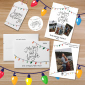 Festive Merry en Bright kerstlicht Magneet