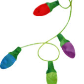 Kerstlampjes op zwarte foto Save the Date Magnetische Uitnodiging