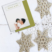 Minimale groene vrede en vrolijke kerstfoto keramisch ornament