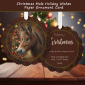 Merry Christmas Tree Mule Equine gepersonaliseerd Feestdagenkaart