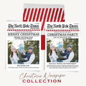 Kerstfeest Rode en witte krant Kaart