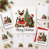 Pickleball Kerst met kat Groot Cadeauzakje