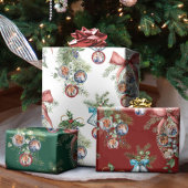 kerstsierfeestfoto's Collage Inpakpapier Vel