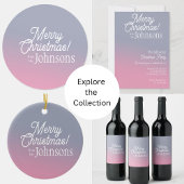 Kerstfeest Lila Roze Ombre Kaart