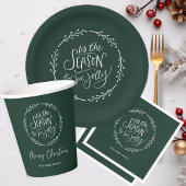 Dit is het seizoen witte, groene kerstmis feestdagen kaart