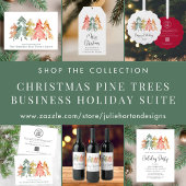 Zakelijke Logo QR Code Pine Trees Christmas Feestdagenkaart