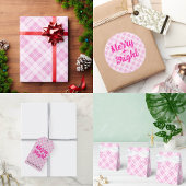 Lichtroze tartan Christmas feestdagen patroon Tafelkleed