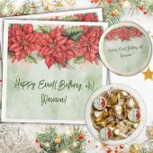 30e verjaardagsfeest kerstpunsettia kaart