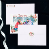 Kerstmis Poinsettia Waterverf Botanisch Ronde Sticker