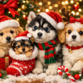 Mooie Puppy in Kerstsok Cadeaupapier