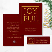 Vrolijke Bourgogne Gouden Naam Retouradres Kerstmi Ronde Sticker