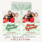 Vrolijk Kerstmis Kalligrafie Rood Groen Whimsical Kartonnen Onderzetters