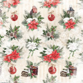 Klassieke kerstrode en witte punsettia katoen koffiemok