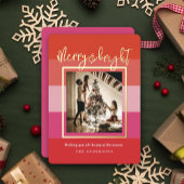 Kerst Cheer Red Merry en Bright Holiday Kaart