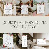 Kerstmis Rode Poinsettia bruiloft programma Programmakaart