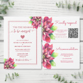 Rode Poinsettia Kerstmis Bruiloft Menu (Personaliseer de collectie van deze zelfstandige maker.)