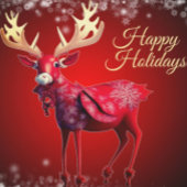 Kerst Rode rendieren Sneeuwvlokken Winter Feestdag Tote Bag