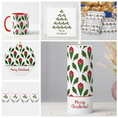 Elegante Abstracte rode rozen & bladeren bloemmoti Tissuepapier