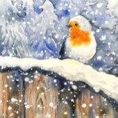 Cute KerstRobin Merry en Bright Card