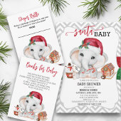 Kerstwinter Santa Baby Elephant Shower Servet